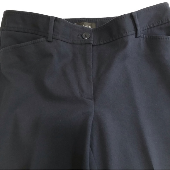 Talbots Hampshire Ankle Pants Straight Leg Cotton Blend Navy Size 6P - Picture 8 of 13